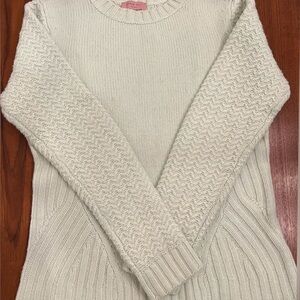 Ted Baker London Cream Cable Knit Scoop Neck Sweater